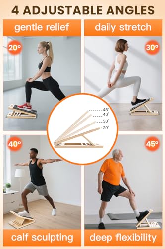 Image of Wooden Slant Board for Calf Streching Physical Therapy Equipment