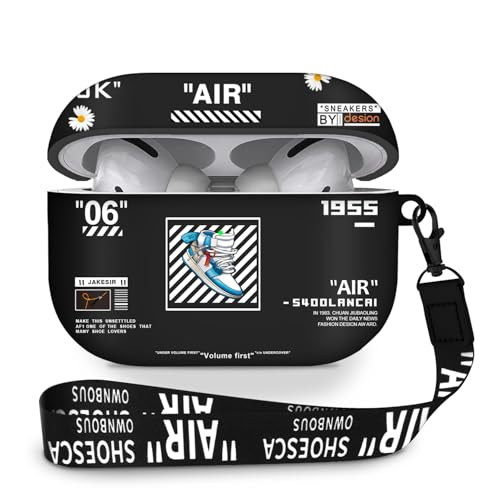 Airpods Pro 3 �P�[�X(2025�N)�Ή� �N�[���ȃf�U�C���̌C�v�����g �\�t�g�V���R���ی�P�[�X Apple AirPods Pro ��3����P�[�X�AAirpod Pro 3�J�o�[ �X�g���b�v�t�� �L�[�`�F�[���t�� �����Y �{�[�C�Y