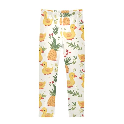 Ducks Pineapplef Girls' Leggings Toddler Doodles Cute Kids Yoga Pants Dance Active Tights 4T