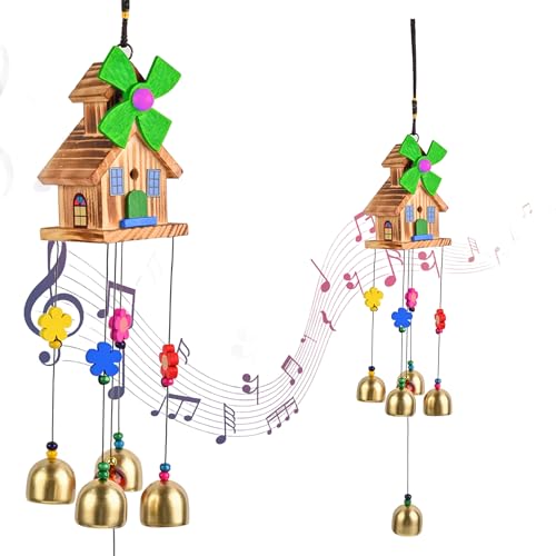 Image of ZAICUS Wind Chimes for Positive Energy - Feng Shui Hanging Decorative Items for Home and Balcony - Fengshui Wind Chimes for Home Balcony (House Wind Chime- 5-Bells)