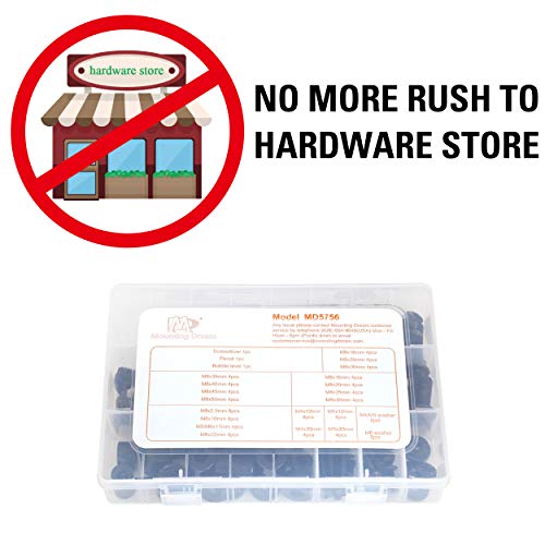 Mounting Dream Universal TV Mounting Hardware TV Wall Mounts Hardware Kit Fits All TVs, Screw for TV Mount with M4, M5, M6, M8 TV Screws, Spacers and Washers for Samsung TV up to 82 inch MD5756