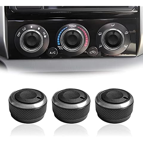 3Pcs Control Knob Heater A/C or Fan, Heater Air Conditioning Button Compatible with Toyota Tacoma Knob Toyota Tacoma Accessories 2005-2015 Cover