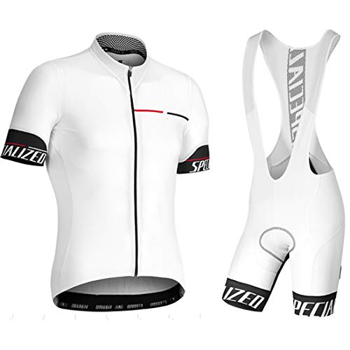 HFJLL Maillot De Cyclisme Maillot Manches Courtes Maillot Respirant à SéChage Rapide + Cuissard,White,M(168-175CM) Cover