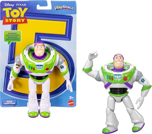 Mattel Disney and Pixar Toy Story Buzz Lightyear Action Figure 7 Inch Tall Space Ranger, 10 Posable Joints, Playscale Movie Accurate