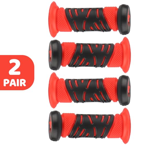 Gladder 2-Pair Kids\' Bike Handlebar Grips Bicycle Rubber Handle Grips Universal for Boys\' Girls\' Balance Bike 12-20 Inch Bicycle (Red, 95mm) - Thumbnail 4