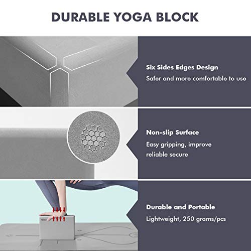 image for FBSPORT Yoga Block 2 Pack & Yoga Strap Set, High Density EVA Foam Bloc