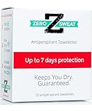 ZeroSweat Antiperspirant Wipes Deodorant | Clinical Strength Hyperhidrosis Treatment - Reduces Armpit Sweat - 10 Wipes New & Improved