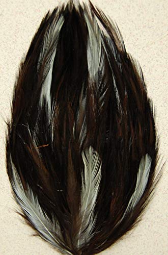 2 Pcs Hackle Feather Pads - BROWN / BEIGE