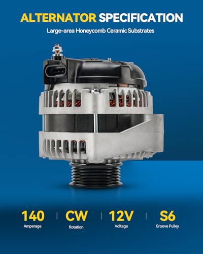 Image of PHILTOP New 140A Alternator 11035N Compatible with Buick LeSabre 2004-2005 | Alternator for Buick 2004-2005 LeSabre, 2004-2005 Pontiac Bonneville 3.8L, OE 1042103300,1042104540,11035,15145637,25758348