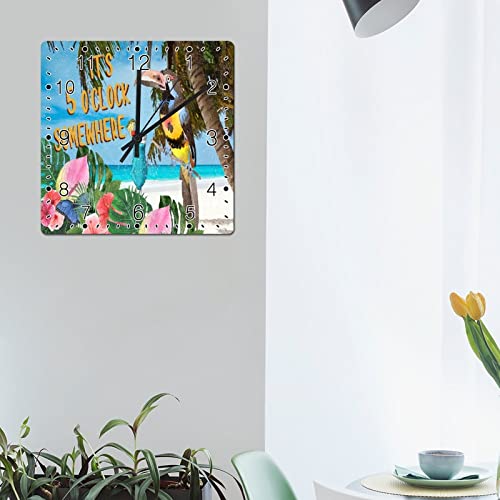 Horloge murale perroquet à piles sans fil pour une décoration murale vintage - 5
