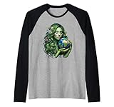 El abrazo de Gaia: Un tributo pagano a la Madre Tierra en una camiseta nuevo Camiseta Manga Raglan