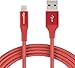 Produktbild Amazon Basics - USB-A auf Lightning-Kabel mit doppelt geflochtenem Nylon - Apple MFi-zertifiziert, Rot, 3 Meters