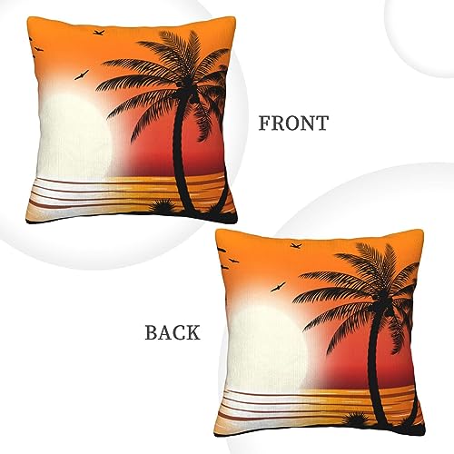 Housse de coussin en velours côtelé palmier 45x45 cm de qualité supérieure