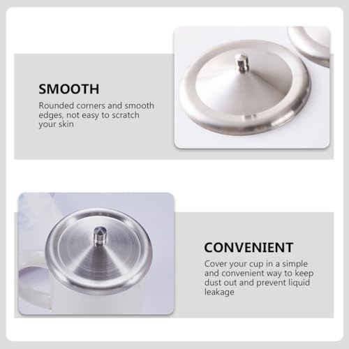 Couvercles de tasse à thé design en acier inoxydable durable - 8