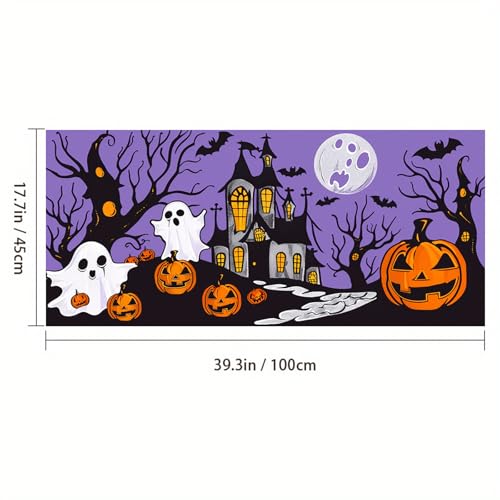 Vinilo Decorativo Halloween Fantasma Arcoíris 39.3x17.7 Pulgadas miniatura 3
