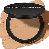 FOCALLURE Flawless Pressed Powder, Control Shine & Smooth Complexion, Pressed Setting Powder Foundation Makeup, Portable Face Powder Compact, Long-Lasting Matte Finish, Nude