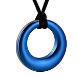 Hearbeingt Cremation Jewelry Urn Necklace for Ashes with Circle of Life Eternity Stainless Steel, Blue