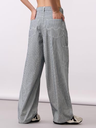 Image of The Souled Store: Barrel-Fit Denim: Women and Girls Washed Cotton Twill Barrel Fit Lightweight Adjustable Rise Everyday Casual Denim Jeans
