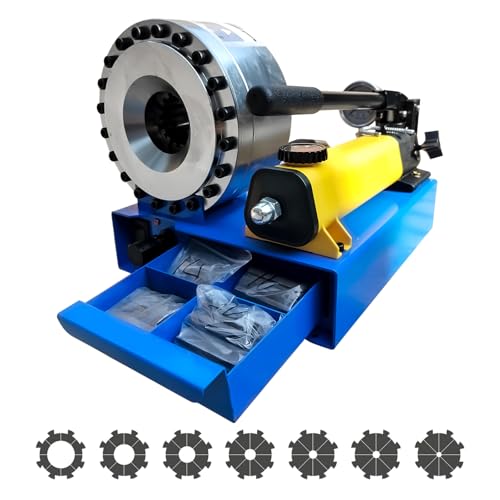 Flynsu Hydraulic Hose Crimper with 8 Sets of Dies, High Pressure Hydraulic Hose Crimping Tool, Handheld Manual Crimping Machine