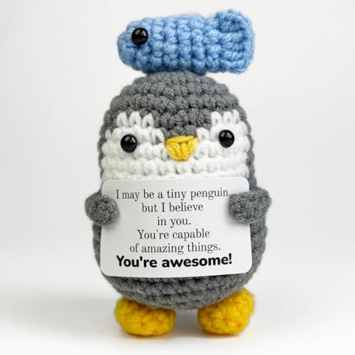 Handmade Crochet Penguin Inspirational Encouraging Gift for All