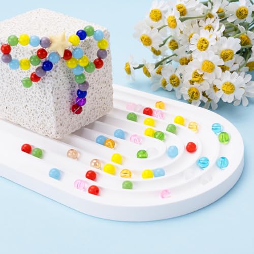 Image of XSEINO About 1200PCS 6mm Original Color Glass Beads Bracelet Making Kit,24 Assorted Color Series Colorful Crystal Beads for Bracelet and Jewelry Making and DIY Crafts,Friendship Bracelets