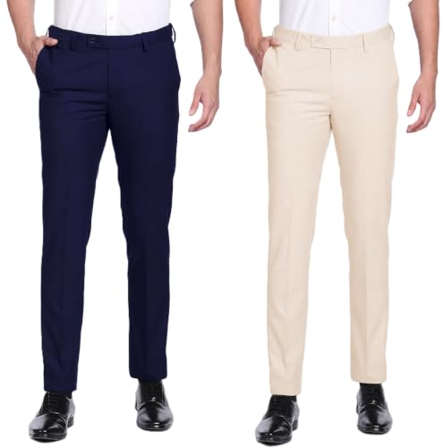 Image of Men's Slim Fit Formal Trousers | Office & Business Wear Pants For Men