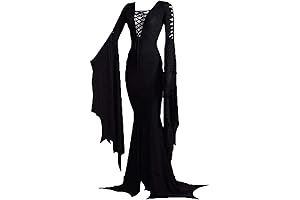 Beguiling Morticia Floor Dress Costume for an Enchanting Gothic Soirée