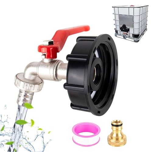 1/2" Leakproof Brass IBC Tank Fittings IBC Tank Adapter IBC Tank Valve for S60x6 Water Storage Tank Tap Tank Garden Hose Connector Replace Valve Fitting Parts