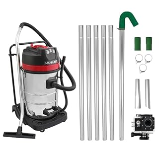 Gutter Cleaning System 80L Wet & Dry Industrial Hoover 24ft Vacuum Pole Kit 1.2m - 7.2m Long Reach 4K Camera Real Time Inspection 4x Zoom Wide Angle Aluminium Nozzles 3000W Triple Motor Carry Bag