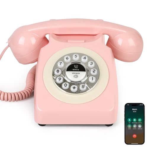Sangyn Bluetooth Landline Phone with Handset and Speakerphone, Retro Bluetooth