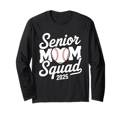 Senior Mom Squad 2025 Scuola di sport di baseball per donne Maglia a Manica
