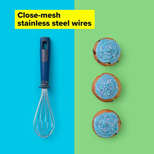 Tasty Everyday Stainless Steel Whisk with Soft-Touch Handle, Multifunctional Balloon Whisk for Stirring and Whipping Ingredients, Kitchen Whisk Stirrer, 26x5.5cm Colours: Dark Blue, Grey, Silver - Image 5
