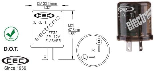 Miniatura 2 de CEC Industries EF32BP - Terminal electrónico intermitente 2, 1 paquete