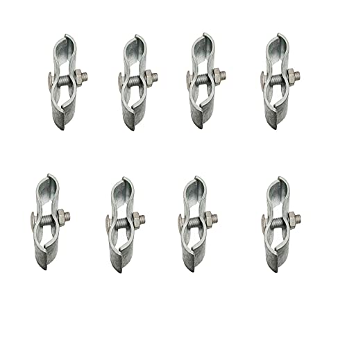Chain Link Fence Panel Clamps - Dog Kennel Clamps: for 1-3/8\" Chain Link Fence Pipe Panel Frames. for Dog kennels/Dog Runs, or Temporary Chain Link Fence. Saddle Clamps (8 Set)