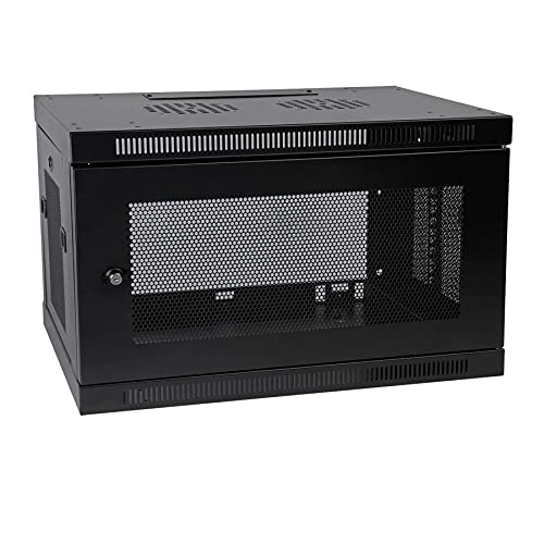 Black 6U Wall Mount Rack Enclosure Server Cabinet, 16.5