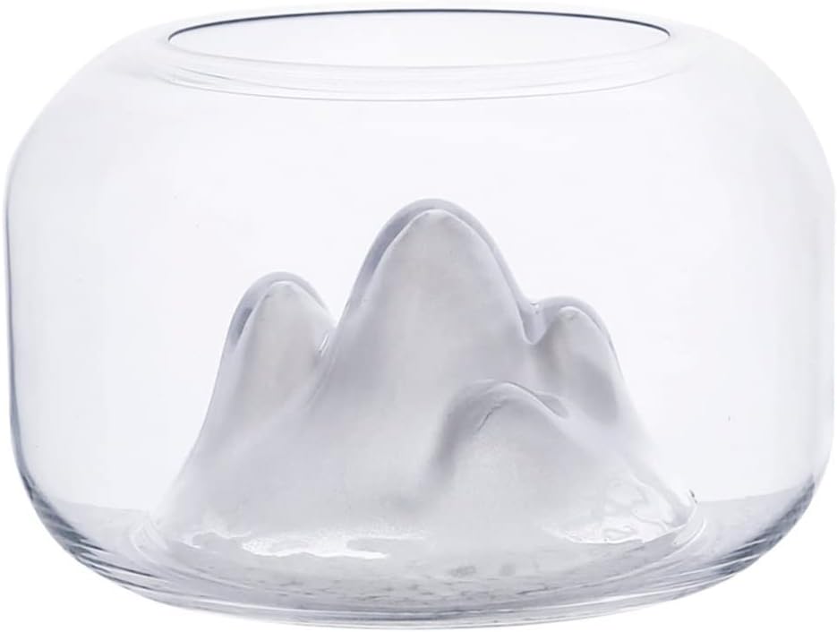 あす楽対応 Popetpop スノーマウンテン金魚水族館ミニフィッシュタンク水耕植物ガラス花瓶ガラス丸花瓶のためのガラスの魚のボウル
