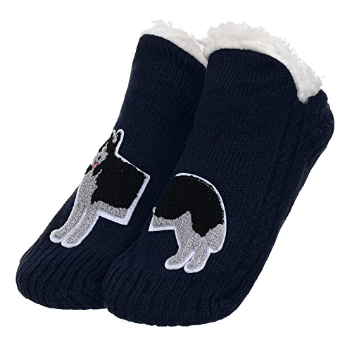 Image of ZYZX Cute Dog Slipper Socks for Women with Grips,Fuzzy Socks Indoor