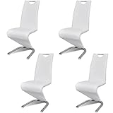 Farbe: Weiß vidaXL 4X Freischwinger U-förming Weiß Esszimmerstuhl Schwingstuhl Stuhl