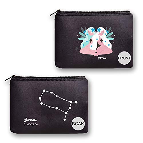 Gemini Gifts for Women-12 constellations -BFF Birthday Gifts Friend Gifts, Friendship Gifts for Women- Zipper Waterproof Makeup Bag Gifts