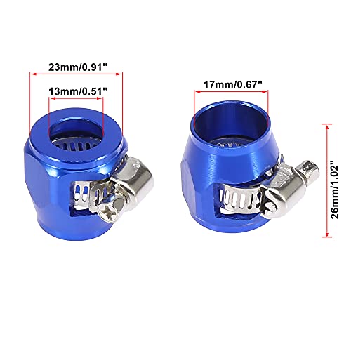 Abrazadera AN8 flexible con acabado hexagonal azul para mangueras de coche 3