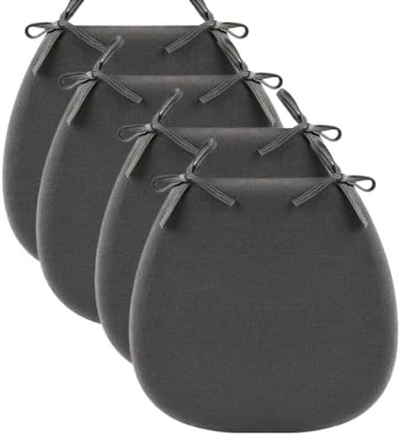 Set of 2/4 Chair Cushions with Ties, Comfortable Armchair & Garden Seat Pads, 45x45cm, Soft and Durable Cushion Covers for Home & Outdoor Use