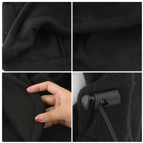 Winter Kids Balaclava Face Mask for Children Boys Girls 4-10 Years Old, Adjustable Warm Windproof Balaclava Ski Mask for Winter Fleece Hat for Outdoor Activities Skiing Motorcycle Riding Running Black4