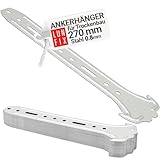 LUN FIX Ankerhänger 270 mm CD 60/27 Trockenbau Deckenabhänger 0,8 mm verzinkt Stahl Abhänger Verbinder Deckenprofile Deckenkonstruktion Innenausbau Dachausbau