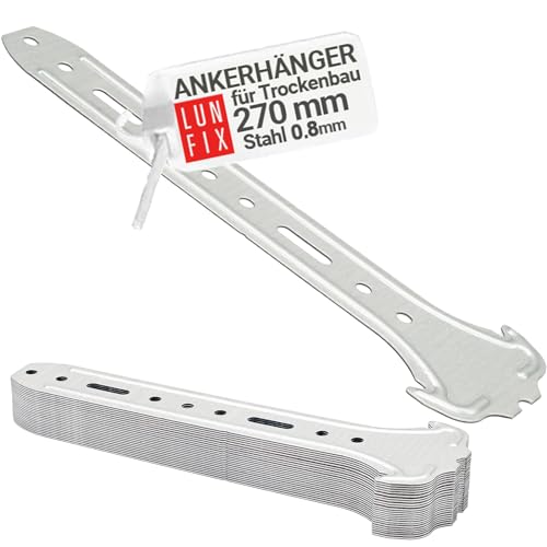 Suspentes directes 270 mm en acier galvanisé lot de 100 pour fixation placo