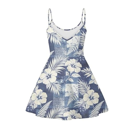 Image of Women's Spaghetti Strap Dress Summer Casual Swing Sundress Girls Beachwear Swing Mini Dress