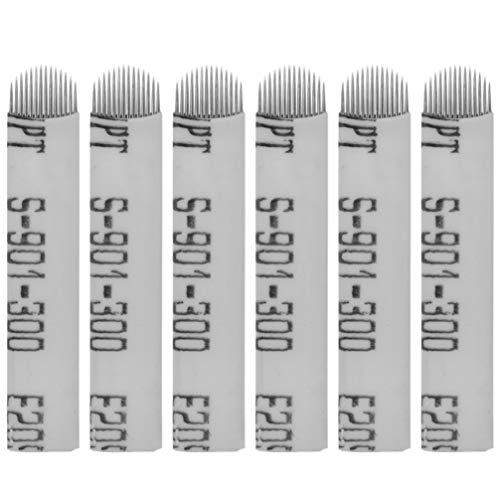 50pcs microblading cuchillas de maquillaje permanente agujas de tatuaje de cejas en forma de u 14 pines ( )