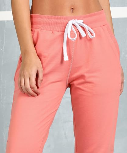 Image of Alan Jones Clothing Women's High Rise Solid Slim Fit Joggers Track Pant