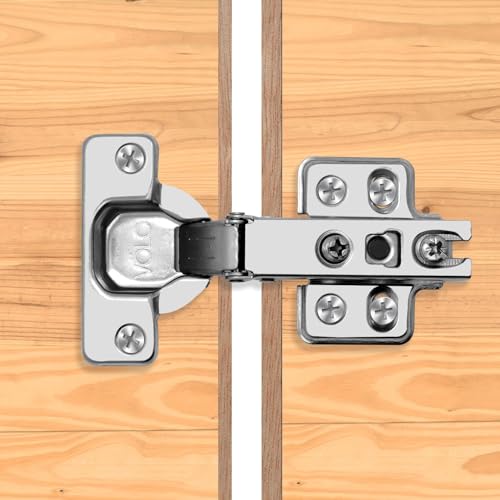 Image of VOLO Cabinet Hinges, Set of 1 (2 Pieces) for Furniture, Wardrobes, Doors, and Storage Units | (2D Normal (Mild Steel), 0 Crank | Full Overlay)