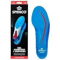 Spenco Gel Comfort Shoe Insole with Cushioning and Support, Women's 9-10 / Men's 8-9