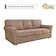 Easy-Going Wendbarer übergroßer Couchbezug für 3 Kissen, Couch-Sofabezug für Hunde, wasserabweisend, Möbelschutz mit Schaumstoffstäben für Haustiere (übergroßes Sofa, Hellgrau/Elfenbein)